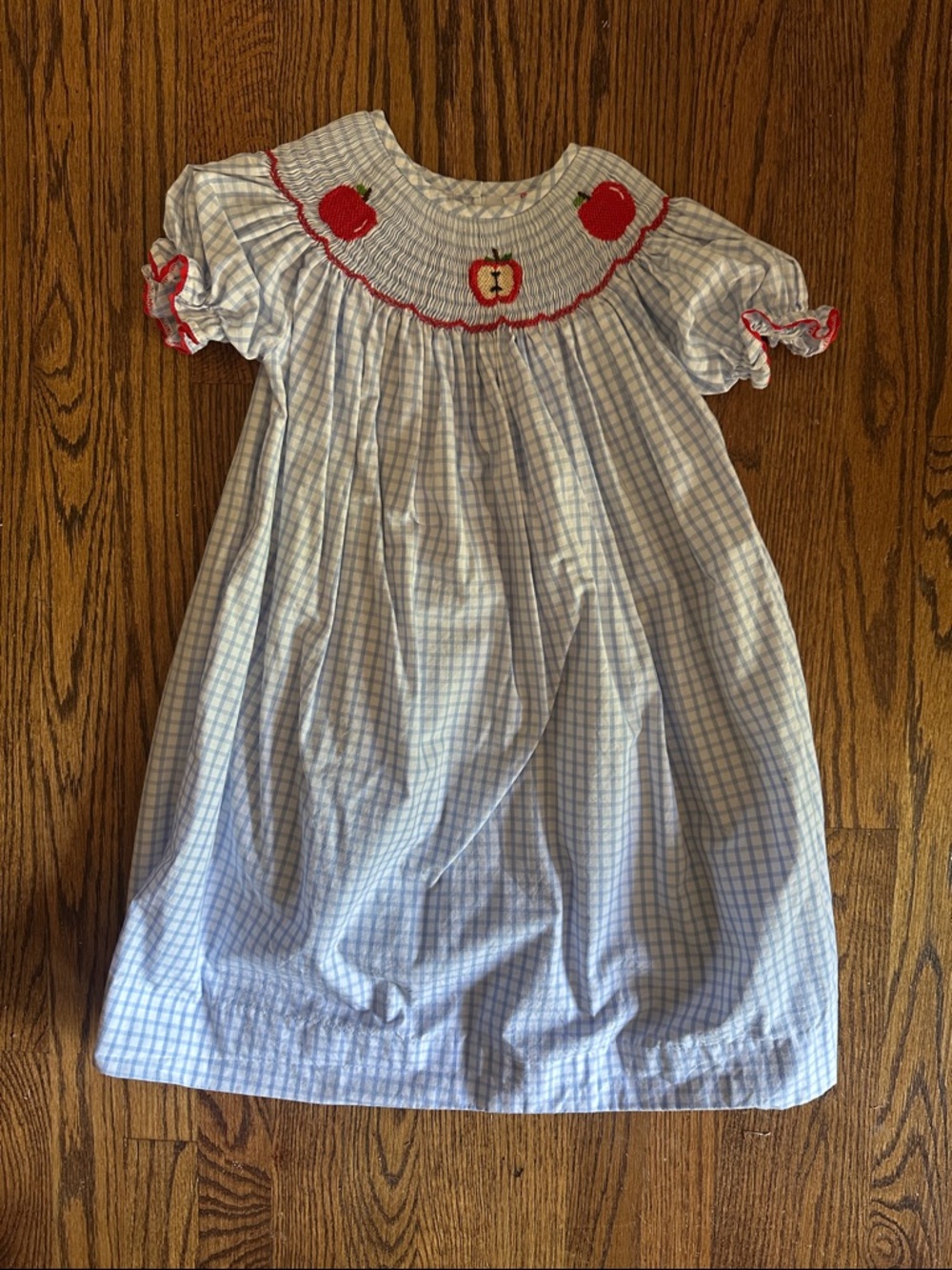 Eliza James Blue Gingham Smocked Dress